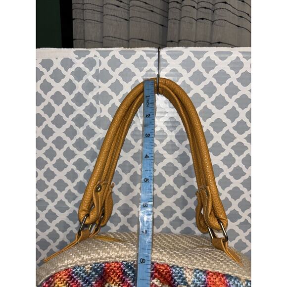 Frida Khalo Caricature Knit Mexican Purse Woven Mustard Yellow Crossbody Tote EU - Picture 4 of 9